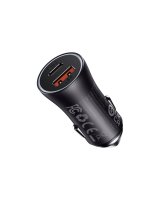  Baseus Automasinas atras uzlades ladetajs 12-24V 60W USB-A + USB-C QC4+ PD tumsi peleks CGJM000113 (6932172608002) 