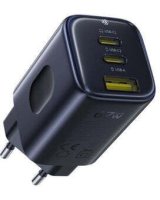  Baseus Sienas atrais ladetajs PicoGo AE11 67W USB-A + 2xUSB-C QC PD melns 
