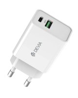  Devia Devia wall charger Smart PD 25W 1x USB-C white + cable USB-C - USB-C 