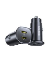  Baseus Auto atrais ladetajs GoTrip 30W 12-24V 2xUSB-C PD melns 