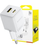  Baseus Baseus Palm 30W USB-C USB-A Wall Charger - White 