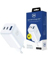  3MK 3mk USB-C USB-A Hyper GaN PD Charger 65W Trademark - White 