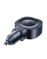  Baseus Auto ladetajs 12-24V 45W USB-C PD ar ievelkamu 0 8 m USB-C kabeli PrimeTrip VR2 melns C0206900 (6942521201891) 