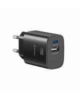  swissten Swissten Edge GaN Tīkla Lādētājs USB-C PD 20W + USB-A 18W QC (8595217495203) 