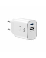  swissten Swissten Edge GaN Tīkla Lādētājs USB-C PD 20W + USB-A 18W QC (8595217495227) 