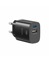  swissten Swissten Edge GaN Tīkla Lādētājs USB-C PD 45W + USB-A 18W QC (8595217495289) 