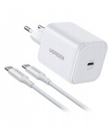  Ugreen Ugreen X524 USB-C GaN 45W wall charger + 1m cable (white) (6941876260553) 