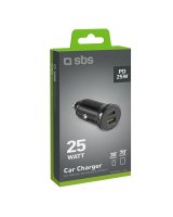  SBS SBS TECRPD25W Car Charger 25W USB-A USB-C with Power Delivery - Black 