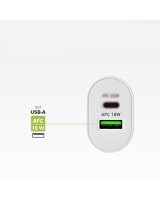  SBS SBS TETRPD20W 20W USB-A USB-C Wall Charger with Power Delivery - White 