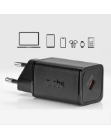  SBS SBS TETRGAN1C45W 45W GaN USB-C Wall Charger with Power Delivery - Black 