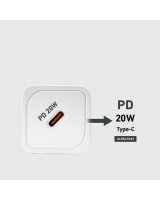  SBS SBS TETRGAN1C20W 20W GaN Wall Charger with Power Delivery - White 