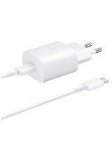  Samsung Samsung 25W EP-TA800EWE USB-C Wall Charger with Samsung EP-DA705BWE USB-C / USB-C Cable - White 