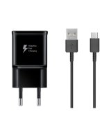  Samsung EP-TA200EBE + EP-DR140ABE Samsung 15W Travel Charger + USB-C Data Cable Black (OOB Bulk) 