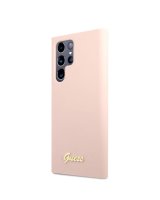  Guess Samsung Samsung S22 Ultra Silicone Metal Logo Case Pink 