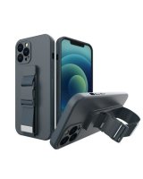  iLike Samsung Galaxy A22 5G Rope case gel TPU airbag case cover with lanyard Navy Blue 