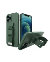  iLike Samsung Galaxy A22 5G Rope case gel TPU airbag case cover with lanyard Dark Green 