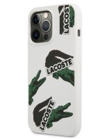  Lacoste Apple iPhone 13 Pro Liquid Silicone Allover Pattern Case White 