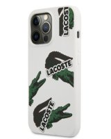  Lacoste Apple iPhone 13 Pro Max Liquid Silicone Allover Pattern Case White 