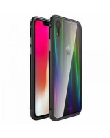  Luphie Apple iPhone XR Aurora Condom Aluminium Frame + TPU Case Black Clear 
