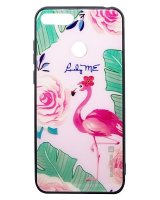  Evelatus Huawei Y6 2018 Picture Glass Case Flamingo Party 
