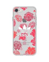  Adidas Apple iPhone 6/6s/7/8 Clear Case Flowers Red 
