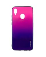  Evelatus Samsung Galaxy A40 Water Ripple Gradient Color Anti-Explosion Tempered Glass Case Gradient Pink-Purple 