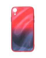  Evelatus Apple iPhone XR Water Ripple Gradient Color Anti-Explosion Tempered Glass Case Gradient Red-Black 