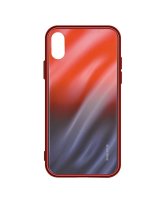  Evelatus Huawei P Smart 2019 Water Ripple Full Color Electroplating Tempered Glass Gradient Red-Black 