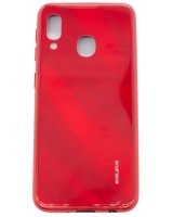  Evelatus Samsung Galaxy A20e Water Ripple Full Color Electroplating Tempered Glass Red 