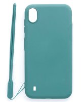  Evelatus Samsung Galaxy A10 Soft Touch Silicone Case with Strap Blue 