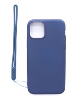 Evelatus Apple iPhone 11 Pro Soft Touch Silicone Case with Strap Dark Blue 