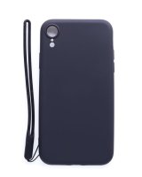  Evelatus Apple iPhone XR Soft Touch Silicone Case with Strap Black 