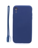  Evelatus Apple iPhone XR Soft Touch Silicone Case with Strap Dark Blue 