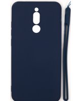  Evelatus Xiaomi Redmi 8 Soft Touch Silicone Case with Strap Dark Blue 
