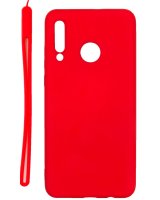 Evelatus Huawei P30 Lite Soft Touch Silicone Case with Strap Red 