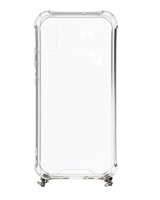  Evelatus Samsung Galaxy A70 Silicone Transparent with Necklace TPU Strap Silver 