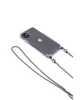  Evelatus Apple iPhone 11 Pro Max Silicone Transparent with Necklace TPU Strap Space Gray 