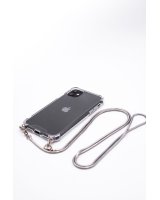  Evelatus Apple iPhone 11 Pro Max Silicone Transparent with Necklace TPU Strap Silver 