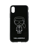  Karl Lagerfeld iPhone XR PC/TPU Glitter Ikonik White Outline Black 