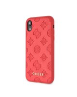  Guess Apple iPhone XR Debossed PU Leather Hard Case Peony Red 