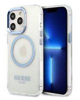  Guess Apple iPhone 13 Pro Max 6.7 hard case Metal Outline Magsafe Transparent Blue 