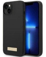  Guess Apple iPhone 14 6.1 hard case Silicone Logo Plate MagSafe Black 