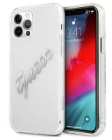  Guess Apple iPhone 12 Pro Max 6.7 hardcase Vintage Script Silver Transparent 