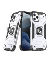  Wozinsky Apple iPhone 13 Pro Max Ring Armor Case Kickstand Tough Rugged Cover Silver 