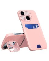  iLike Apple iPhone 14 Leather Stand Case cover card wallet with stand Pink 