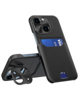  iLike Apple iPhone 14 Leather Stand Case cover card wallet with stand Black 