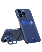  iLike Apple iPhone 14 Pro Leather Stand Case card wallet with stand Blue 