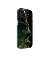  Evelatus Apple iPhone 15 Plus PC Customized Print Design Marble Dark Green 