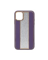  iLike Apple iPhone 11 Diamonds and Leather Case Purple 