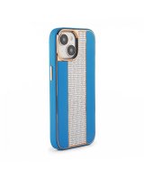  iLike Apple iPhone 15 Diamonds and Leather Case Blue 
